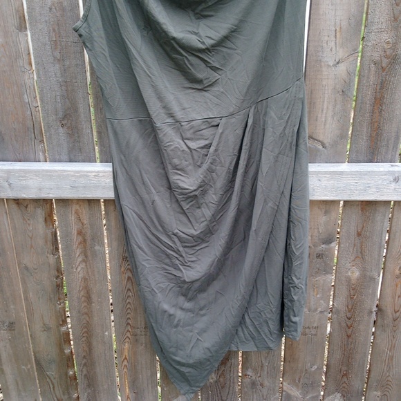 Pretty Garden One Shoulder Strap Tank Top Flowy Green Dress - Picture 5 of 16